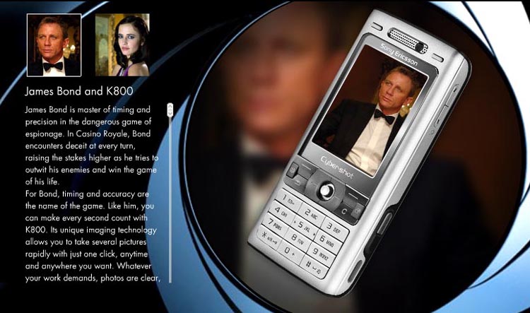Sony-Ericsson K800i  James Bond. Danial Craig