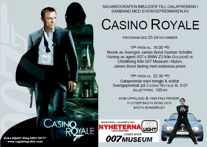 Gunnar Schäfer "James Bond" på Casino Royale premiär på Sagaboigfafen Oskarshamn