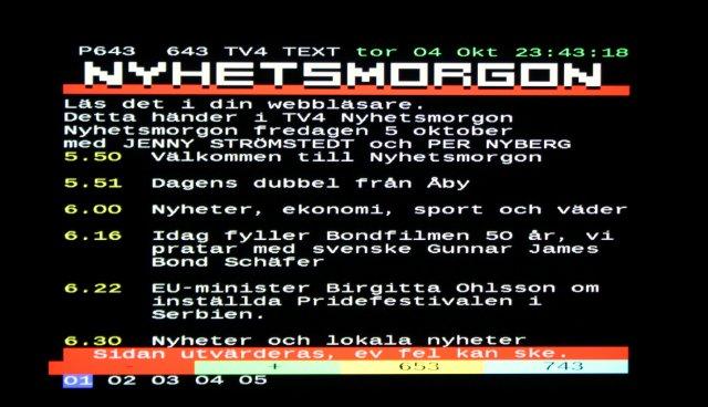 Nyhetsmorgon TV4,  5 oktober 06.15 James Bond 50 år och svenske  James Bond Gunnar Schäfer