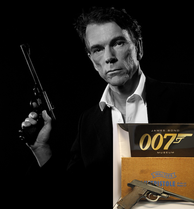 Walther LP53 air pistol held by Gunnar James Bond Schäfer from the 1963 From Russia With Love. in the 007 museum Nybro Sweden